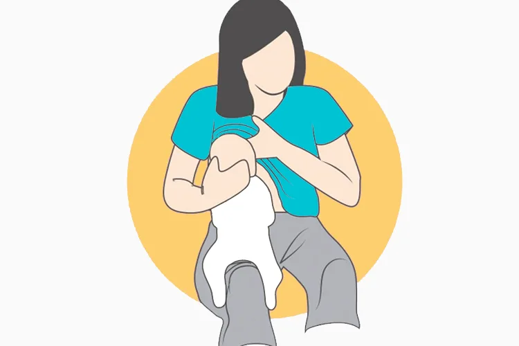 upright breastfeeding or koala hold